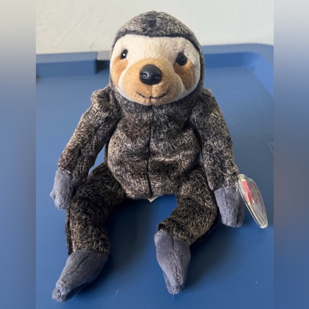 Ty Beanie Babies Adorable Slowpoke The Sloth Gray Sloth Plush Toy